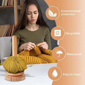 나무 실  홀더 회전식 목재 스풀 랙 울 정리함 디자이너  재봉사  취미가  청소년용