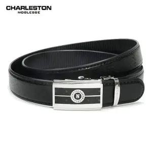 남성 포멀 가죽 벨트 자동 잠금 프리사이즈 조절 가능