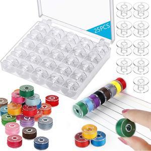 1Pc 25Spools 빈 보빈 보관 상자 바느질 DIY 액세서리 도구 플라스틱 투명 기계 케이스  바늘