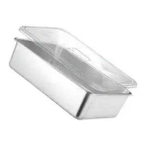 대형 스테인레스 사각 PC 올스텐 스탠 뚜껑 40x30x15 긴통 밧트 투명 스테인리