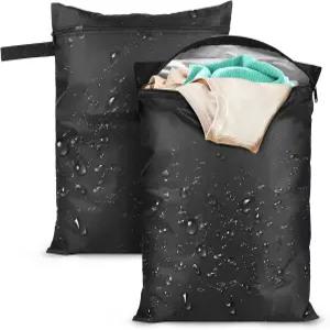 EEEKit 2PCS 젖은 옷 가방 세탁 가능한 방수 건조 더러운 손잡이 및 지퍼가 달린 여행용 수영장 요가