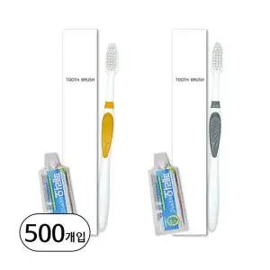 (양치세트) 105PP 미세모칫솔 + 페리오파우치 4g 치약 종이곽 500개입