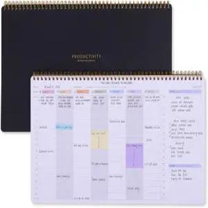 시간별 일정이 포함된 날짜 미정 주간 플래너 - 부동산 개인 교육 사진 촬영 학생 및 교사와 같은 예약