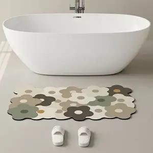 욕실 주방 화장실 미끄럼방지 규조토 발매트 베이지 (KYR-WE434A2)