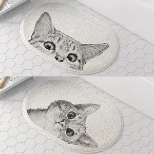 쫑긋고양이발매트 러그 욕실 발판 인테리어 거실 현관 (KYR-WBD4B45)