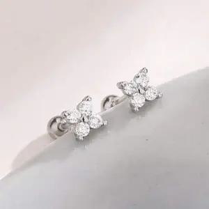 [콩심팥심]네잎클로버 귀걸이 행운 포인트 미니 장식 이어링 디자인소품