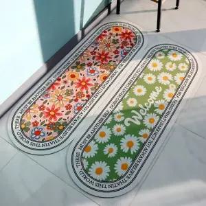 화사한 꽃무늬 규조토 주방매트 부엌 싱크대 발매트 (KYR-WE886D4)