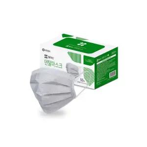 유한킴벌리 덴탈마스크 회색 대형 50매 국산 일회용 966721