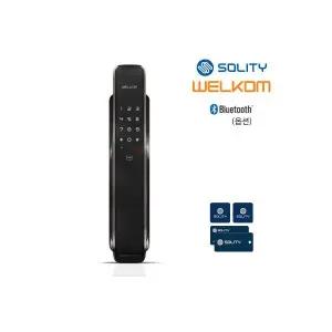 웰콤 WP-3500(밀고들어가는문 가능) 푸시풀 카드키4개+번호키 블루투스(옵션) 음성안내설명 현관문 디지털