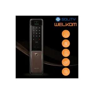 웰콤 WSP-2900A플러스 얼굴안면인식+지문+카드키2개+번호키 블루투스(옵션) 푸시풀도어록 현관문 디지털도