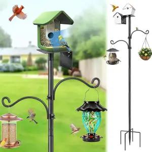 버드 피더 폴 야외용 80인치 하우스 스탠드 헤비 듀티 금속 공급 스테이션 키트 버드하우스 및 마운트
