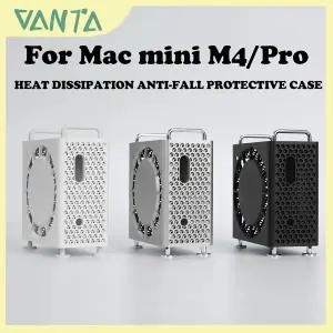 호환 Mac Mini M4 M4 Pro 충격 방지 냉각 케이스 보호 커버 데스크탑 ABS 안티 드롭 컴퓨터 타워 용 수직