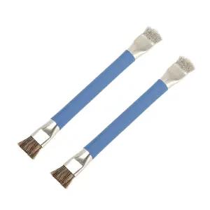 2Pcs 마더보드 IC 청소 브러시 이중 헤드 정전기 방지 먼지 제거 태블릿 PC용 스테인리스 스틸 ESD 안전