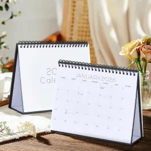 2026 스탠딩 데스크 캘린더 - FZD 컴팩트 플립 디자인 작은 책상과 사무실 사용에 완벽합니다