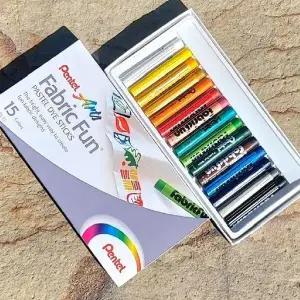 옷그림 패브릭 컬러 크레용 15색 글자 세트 패브릭물감