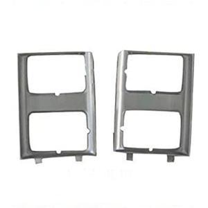 1985-1988 쉐보레 GMC 블 지미 교외 픽업 트럭 실버 크롬 텍스처 플라스틱 GM2513182 GM2512182용 프론트 좌측 운전석 및 우측 조수석 사이드 헤드라이트 그릴 교체 세트