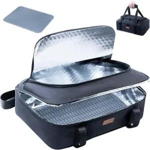 내열 매트가 있는 뜨겁거나 차가운 음식용 백스프라이트 단열 카세롤 캐리어 접시 식품 핫 푸드 호일 팬