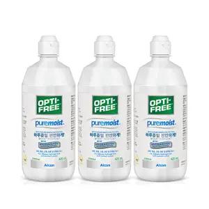 [알콘]옵티프리 렌즈세척액 퓨어모이스트 420ml 3개