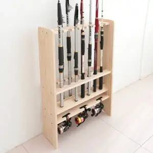 아름데코 데드 원목 낚시거치대 로드14구+릴5구