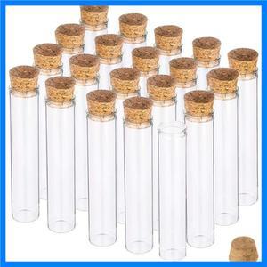 코르크 마개가 있는 투명 유리 튜브 장식 병, 예술 공예 및 기타 소형 프로젝트용, 20 팩, 30ml