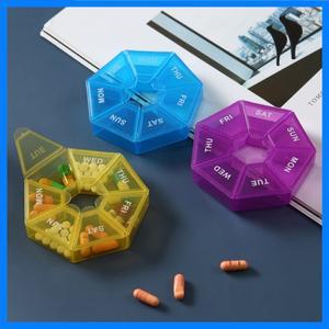 휴대용 여행 비타민 캔디 박스 디펜서, 컬러 알약 케이스, 7 일 상자, 정제 거치대 정리함 용기 1 개