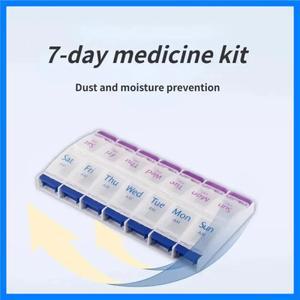 홈 여행 주간 7 일 알약 상자, 14 구획 알약 주최자 플라스틱 약물 보관 디스펜서 커터 약물 케이스