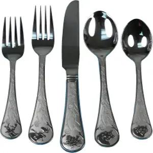 리버스 엣지 프로덕츠 20피스 스테인리스 스틸 실버웨어 세트 4~4개 디너 포크 나이프 4개 스푼 티스푼