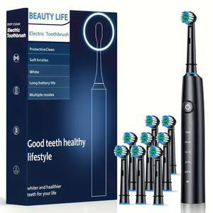 전기 회전 칫솔 교체 초음파 가있는 성인용 8PCS 클린 리필 화이트닝