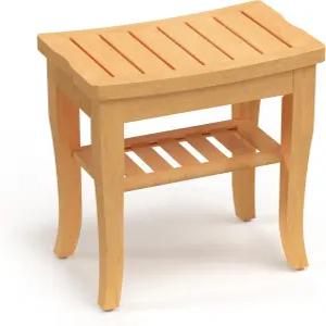 BEKVEM 대나무 샤워 벤치 내부 방수를 위한 스파 소형 의자 성인 노인을 수납 선반이 있는 욕실 시트 실내