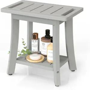 내부 샤워를 위한 방수 샤워 벤치 수납 선반 및 조절 가능한 발이 있는 폴리 목재 의자 다리 면도용 SPA