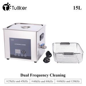 TULLKER 이중 주파수 40 25 80KHZ 45 15L 하드웨어 실험실 광학 세척 엔진 목욕 초음파