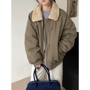 픽호샵 여친 화이트 빈티지 다운 키작녀 칼라 램스울 기모 오리털 시크 점퍼 패딩다운 파카 카고 꾹1