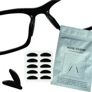 코 친구 안경 및 선글라스용 1.2mm 초박형 그립 패드 5켤레 미끄럼 방지 작은 다리 (5켤레 클리어) (블랙