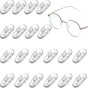 푸시인 안경 코 패드 10쌍 교체 피스 15mm 소프트 실리콘 에어 쿠션 타원형 가드 미끄럼 방지 액세서리