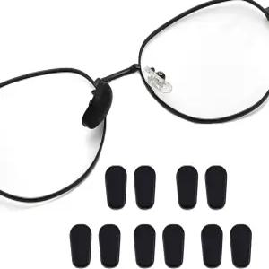 UPION 안경 코 패드 커버 편안한 미끄럼 방지 피스 남녀용 슬립온 패드(5켤레 블랙 M 사이즈)