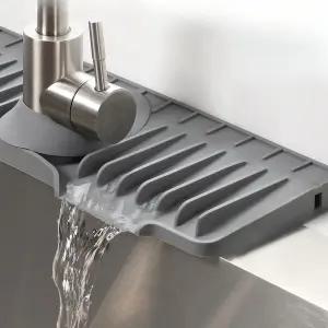 실리콘 수전매트 패드 하수구 물막이 가장자리 마개 중앙 경사 좁은