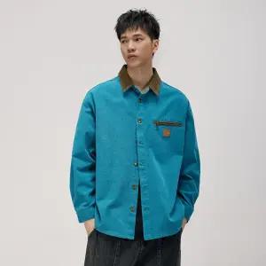 윈터솔져 남친 빈티지 가을 카고 셔츠 재킷 데일리룩 카하트 솔리드 칼라 배색 아우터 사파리 KUK3