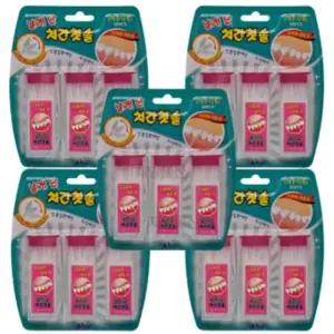 날개단 치간칫솔 180개 대용량 위생포장 세트 5개