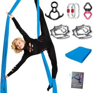 사전 피트니스 에어리얼 실크 세트 하드웨어 가이드가 포함된 전문가용 두꺼운 로우 스트레치 패브릭