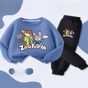 주토피아 맨투맨 팬츠 세트티셔츠 어린이 라운드 오버핏 봄 아동 남아 초등학생
