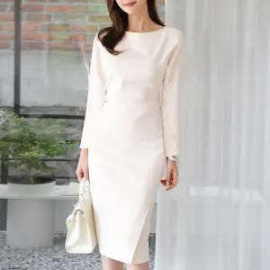 헐크 원피스 스커트 흰색 여사친 울 오피스룩 럭셔리 정장 힙 조거 긴팔셔링 엘레강스 KKE1