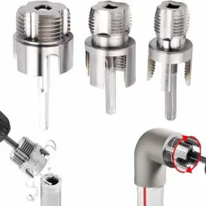 3PCS PVC 파이프 나사산 PVC용 이중 기능 내부 및 외부 도구 1/2 3/4 1인치 다이 전기 드릴 가정 수리 빠른