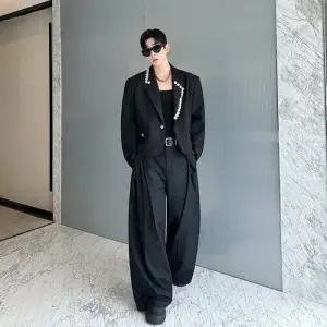 록쉬블몰 남성용 정장 자켓 블레이저 핸드메이드 실버 숏 코트 HO1