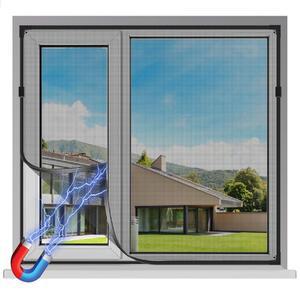 UTAUHOM 자석 창문 스크린 목재 드릴 없음 슬라이딩 유리 프레임 149 조절 PVC DIY 섬유 블랙 적합 탑걸이에 쉽게 3CM 가능한 재단 59 교체 필요 71인치 180 메쉬 스윙 프레임에