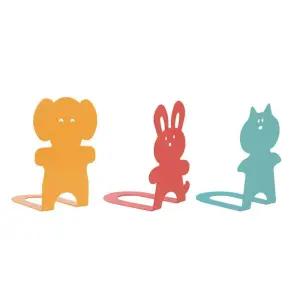 캐릭터 북엔드 동물형 코끼리 핑크 (2개 1조) 책꽂이 Puf3+3WeM