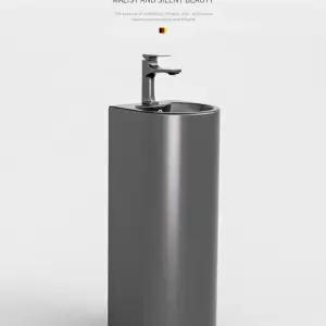 긴다리세면대 원형 미니 DIY 블랙 탑볼 긴다리 화장실 세면기