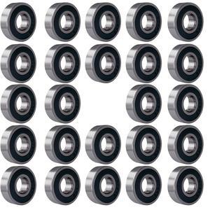 TONMP 608-2RS 볼 베어링 24개 - 깊은 (608 2RS) 미니어처 고무 이중 X (8MM 22MM 그루브 밀봉 7MM)