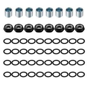 LOOEEL 스케이트보드 트럭 하드웨어 키트 56개, 와셔 8개, 차축 롱 보드에 스쿠터 포함, 스페이서 8개 너트 및 대부분의 40개 적합