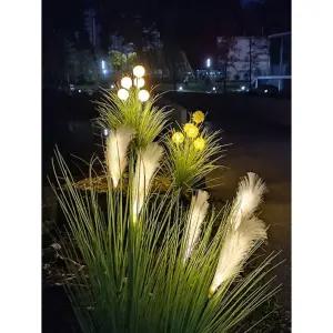 꾸미기 정원 갈대 테라스 원색 화분 울타리 나무발 갈대조명