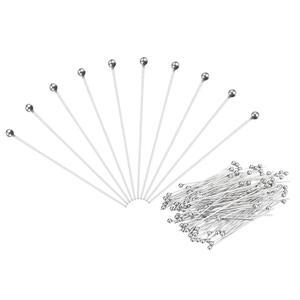PATIKIL 200피스 실버 도금 볼 헤드 핀 50MM 와이어 22게이지 황동 라운드 금속 엔드 DIY 공예 목걸이 팔찌 귀걸이 주얼리 제작용